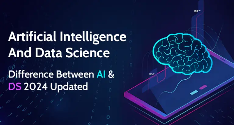 Feature image for a blog post discussing the differences between Artificial Intelligence and Data Science.