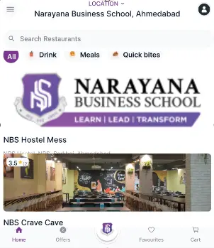 smart campus facilities like cashless cafeteria at NBS