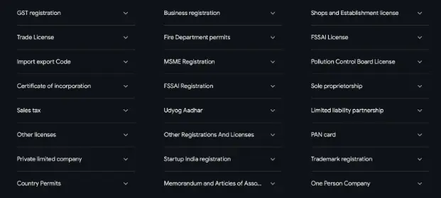 common licenses needed for startups