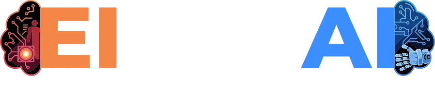 EI TO AI: The Hybrid Skillset of Tomorrow, with graphics representing emotional intelligence and artificial intelligence.