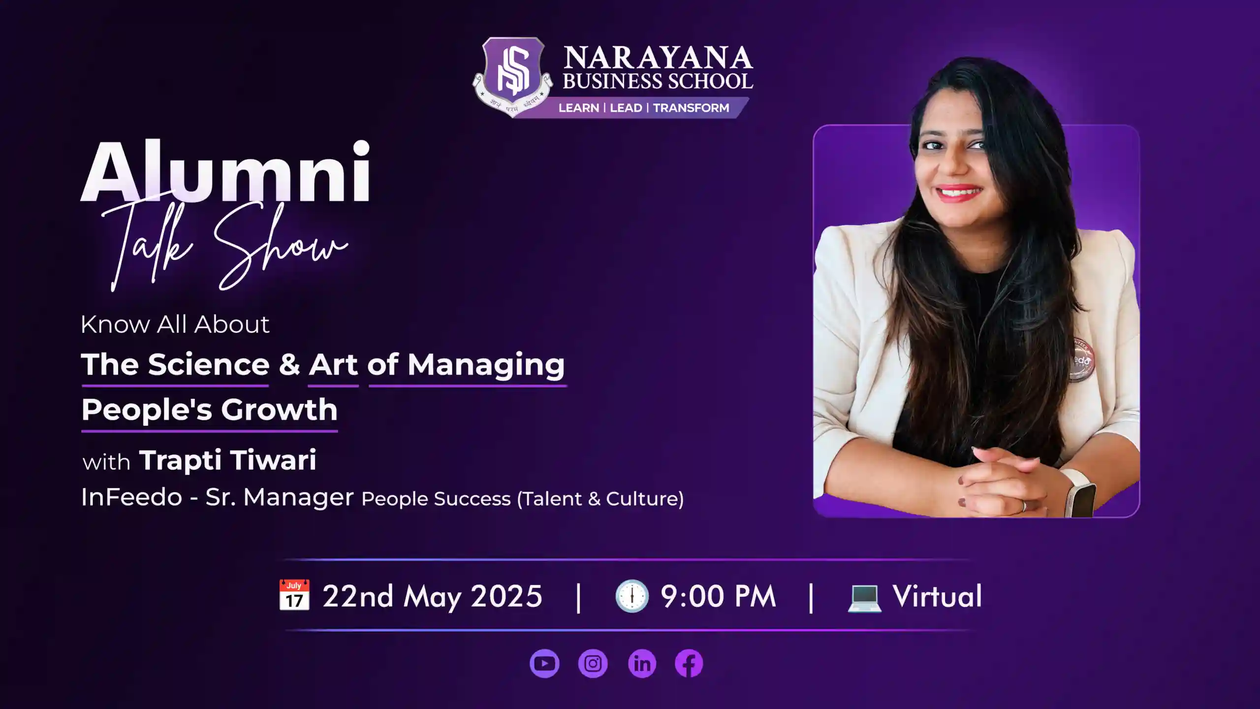 Alumni Talk Show with Trapti Tiwari on The Science & Art of Managing People's Growth