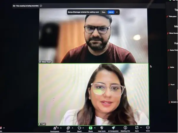 Trapti tiwari along with Vishal Tiwari on the webinar