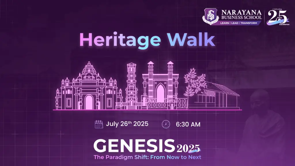 Genesis 2025 event graphic for a heritage walk on July 26th.