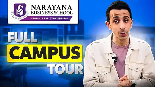 Narayana Business School Ahmedabad modern campus featuring air-conditioned classrooms, digital library, advanced computer labs, spacious auditorium, diverse indoor and outdoor sports facilities, cafeteria with nutritious meals, and on-campus medical center for student wellbeing